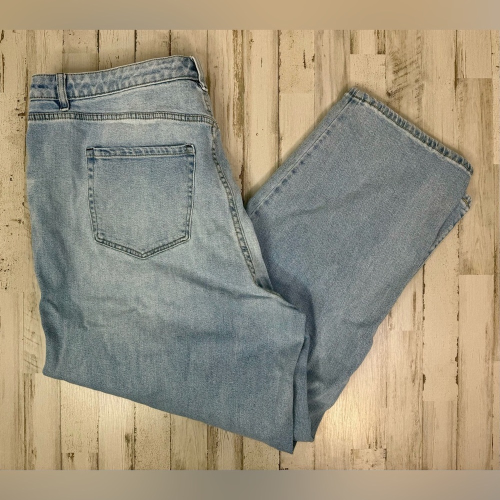 Lane Bryant Womens Straight Leg Jeans Blue Stretch Medium Wash High Rise 18